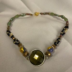 Handmade Jewelry Beaded Boho Glam Choker Necklace w Upcycled & New Beads